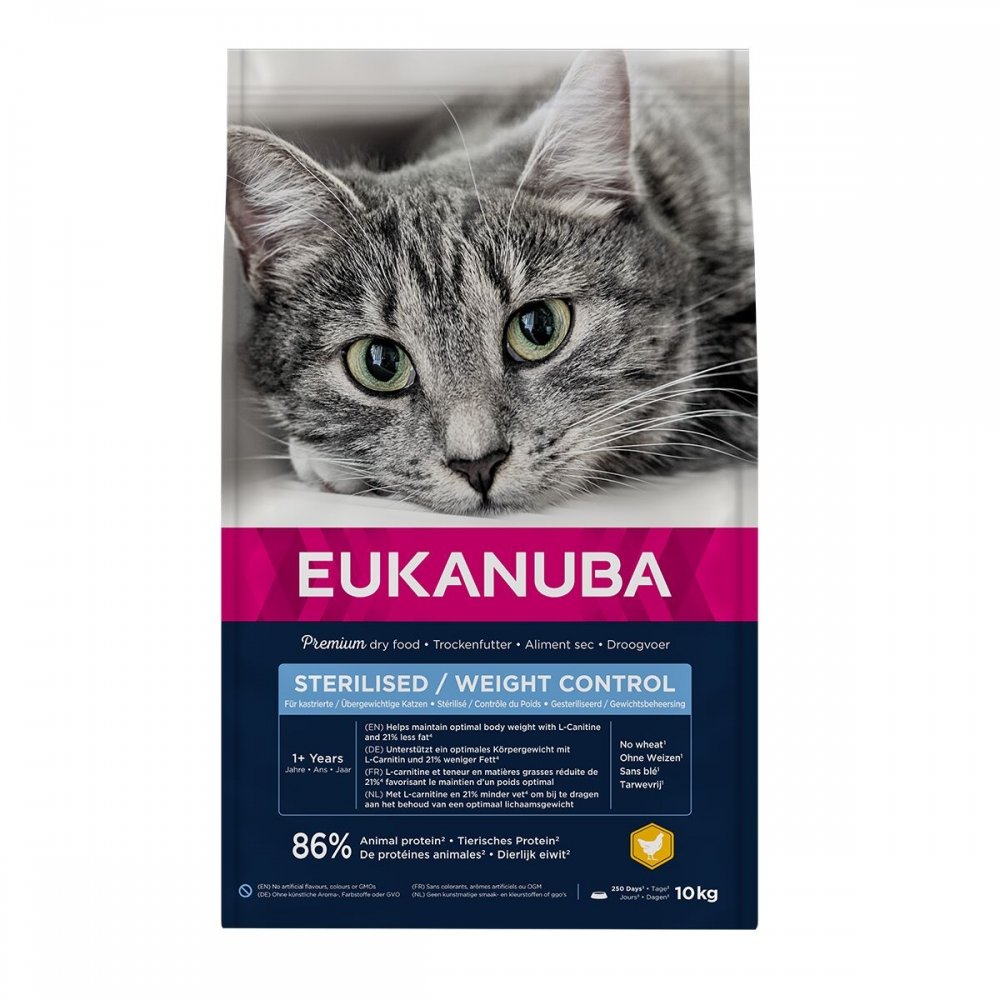 Läs mer om Eukanuba Cat Adult Sterilised & Weight Control Chicken (10 kg)