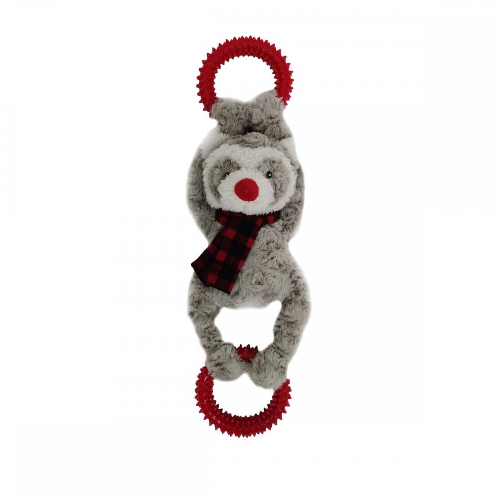 Bark-a-Boo ChristmasLodge Tvättbjörn med TPR-ringar