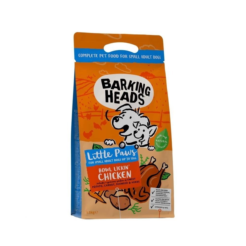 Läs mer om Barking Heads Small Breed Bowl Lickin Chicken 1,5 kg (1,5 kg)