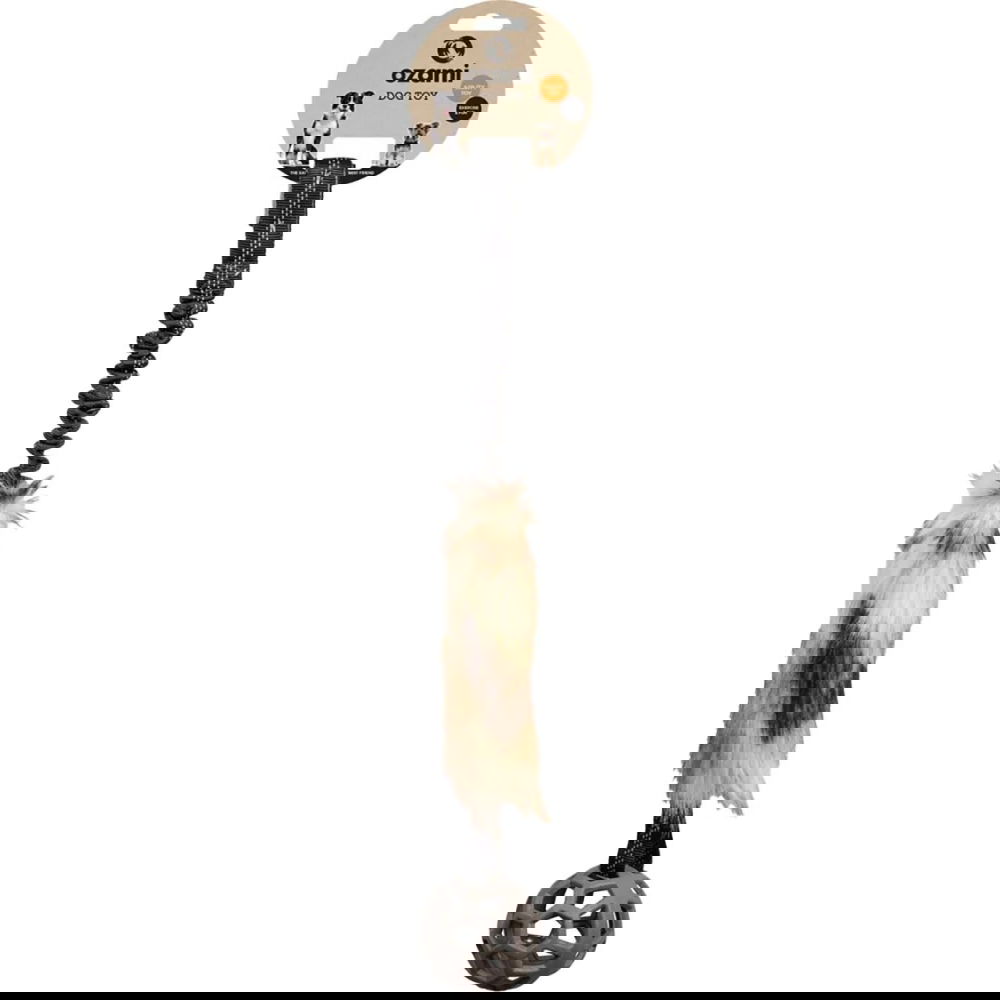 Ozami Play-N-Tug Faux Fur Kampleksak med Boll 65cm