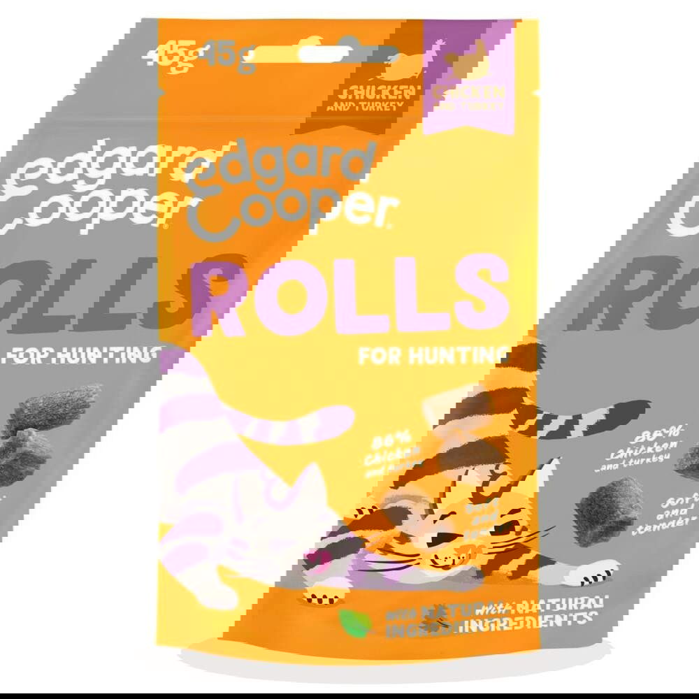 Edgard&Cooper Rolls Mjukt Kattgodis Kyckling & Kalkon 45 g
