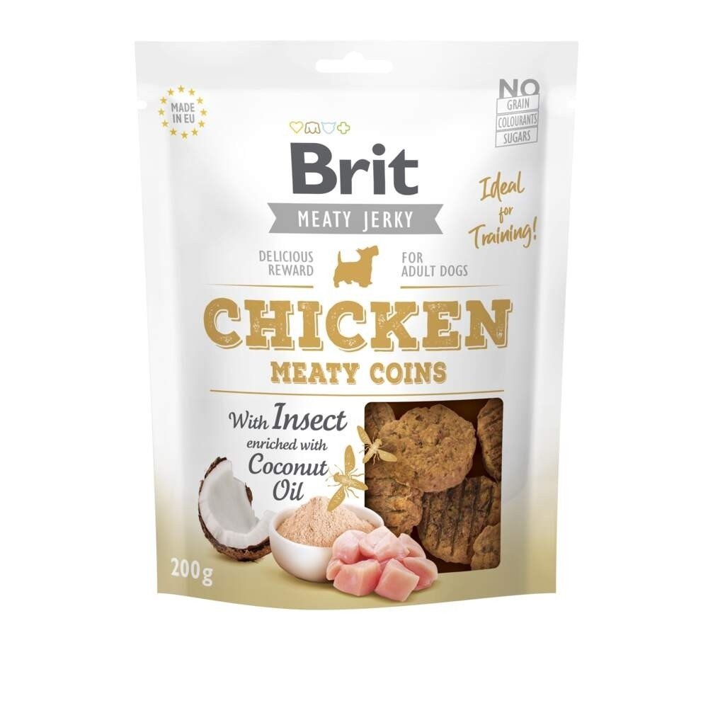 Läs mer om Brit Care Meaty Jerky Coins Chicken Insect (200 g)