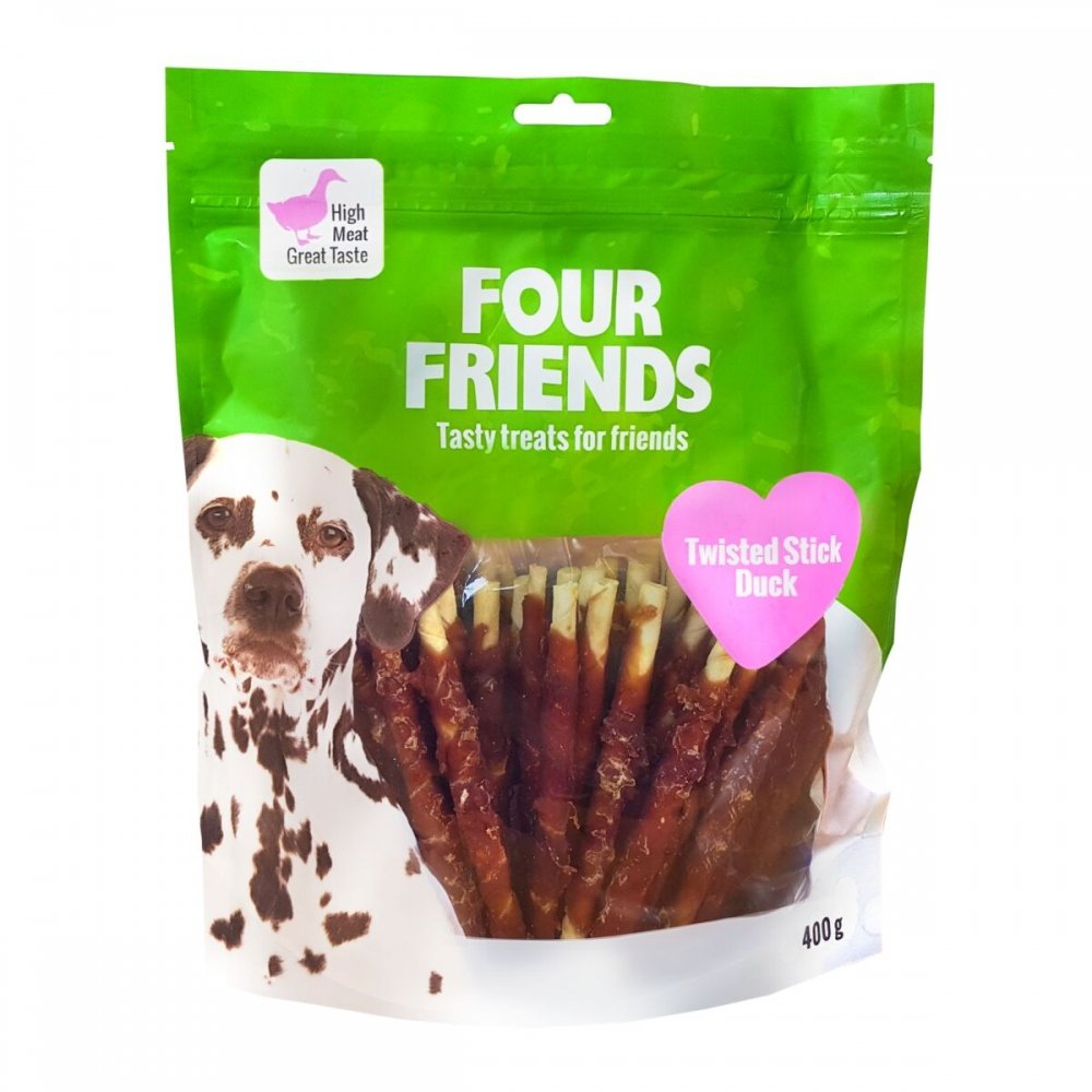 FourFriends Dog Twisted Stick Duck 125 cm (40 pack)