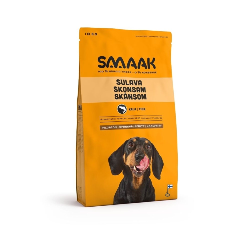 SMAAK Dog Adult Spannmålsfri Skonsam Fisk (10 kg)