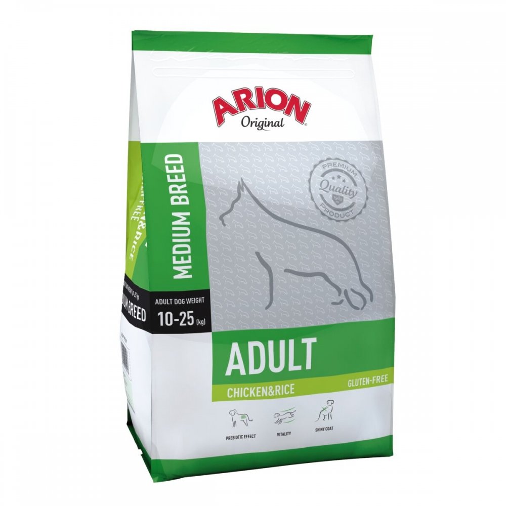 Läs mer om Arion Dog Adult Medium Breed Chicken & Rice (12 kg)