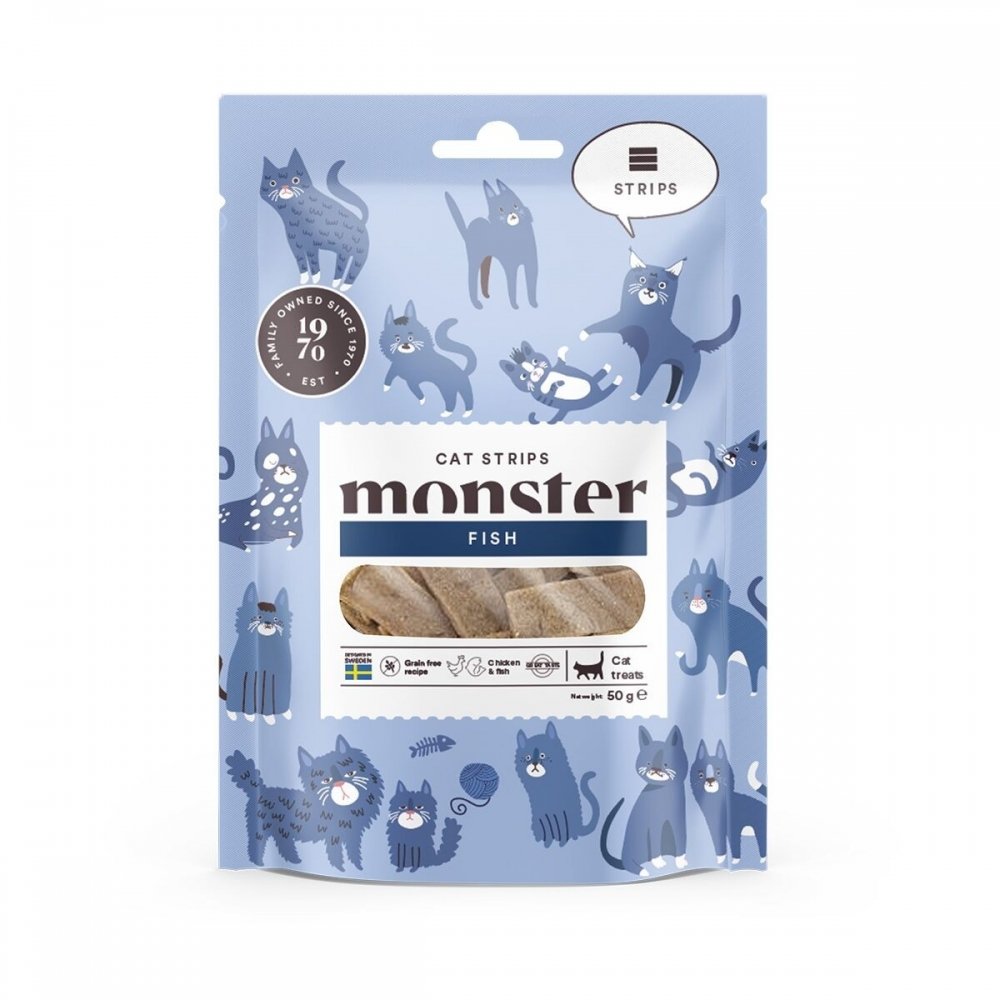 Monster Pet Food Monster Cat Strips Fish 50 g