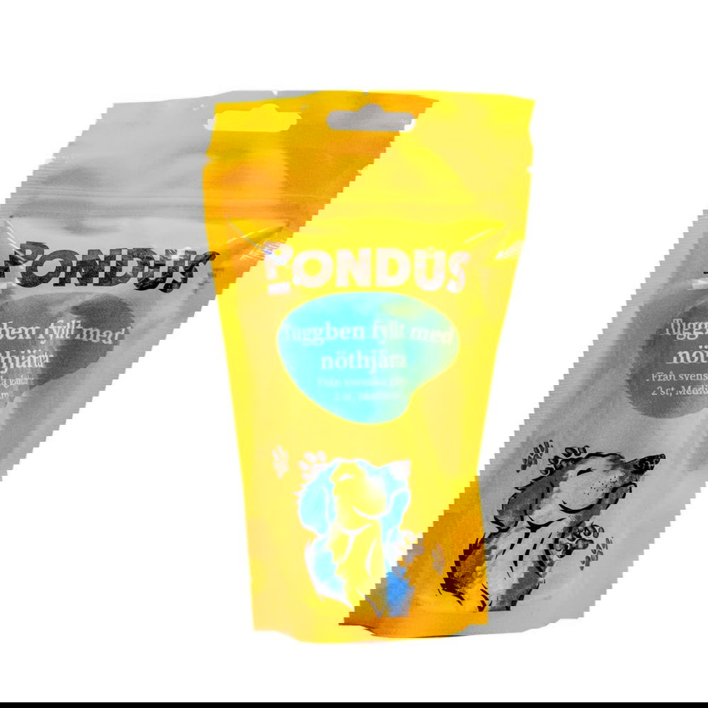 Pondus Tuggben Fyllt Med Nöthjärta 2-pack