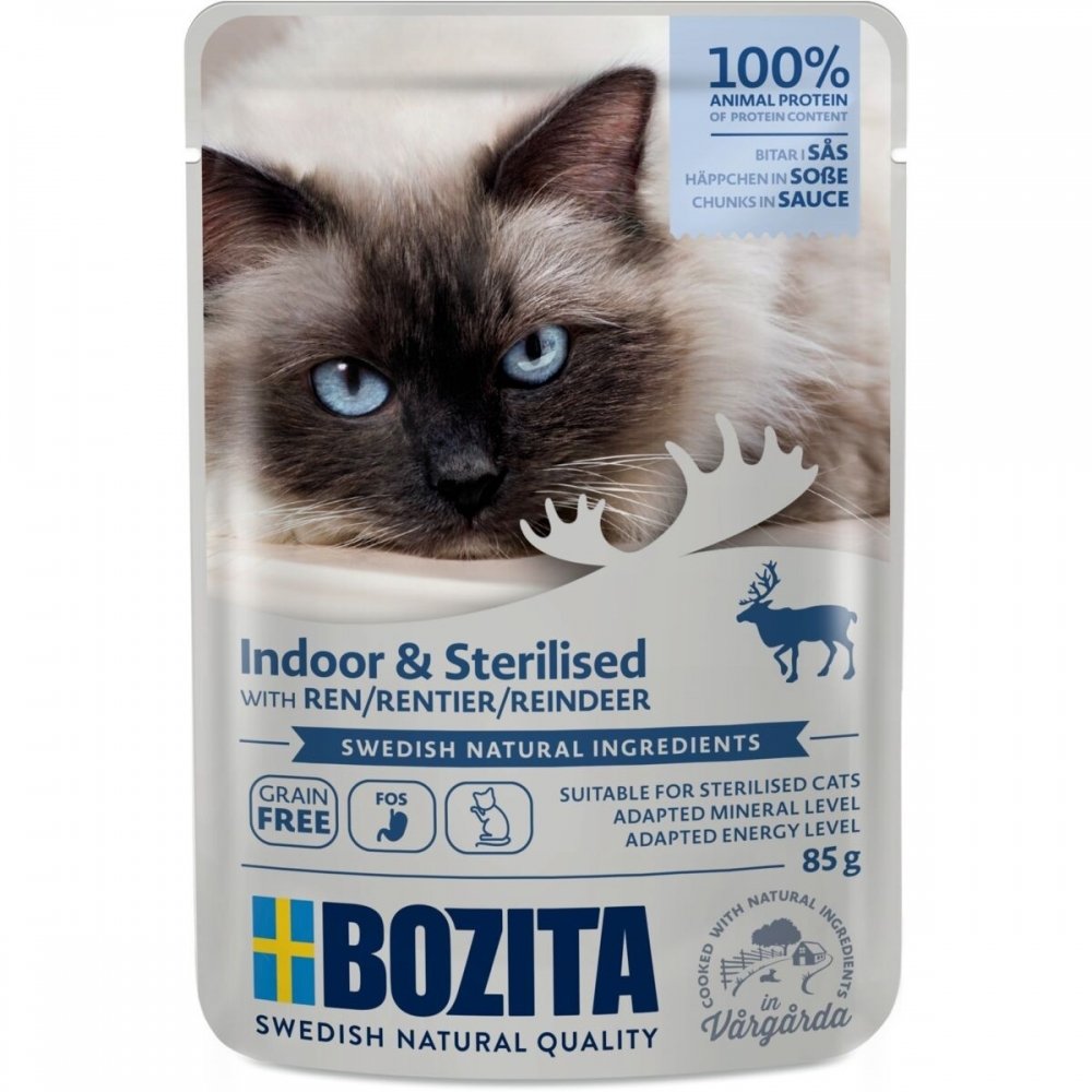 Läs mer om Bozita Indoor & Sterilised Ren i Sås 85 g
