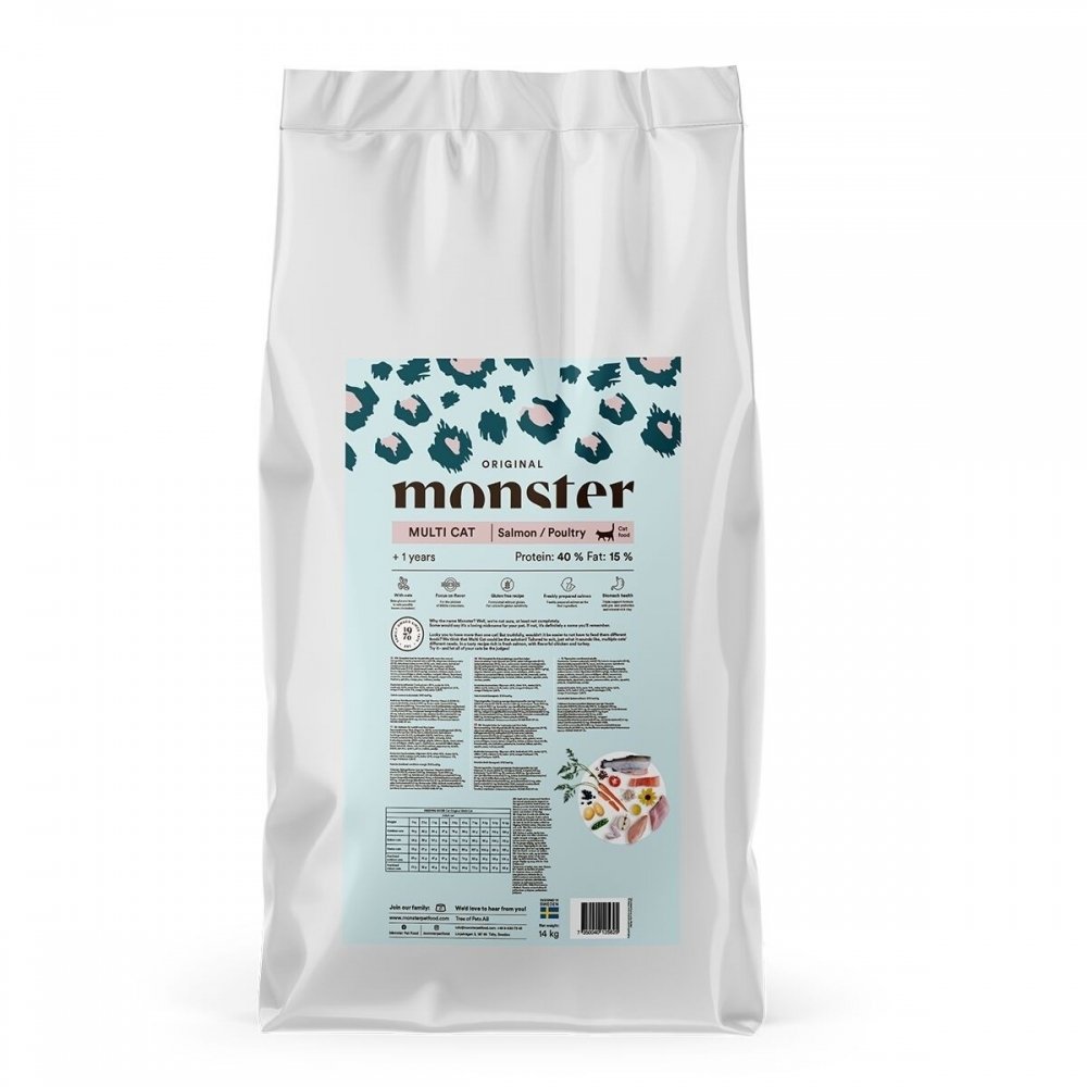 Monster Cat Adult Multicat Salmon & Poultry (14 kg)