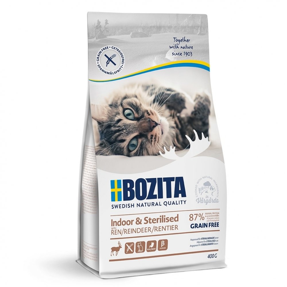 Läs mer om Bozita Indoor & Sterilised Grain free Reindeer (400 g)