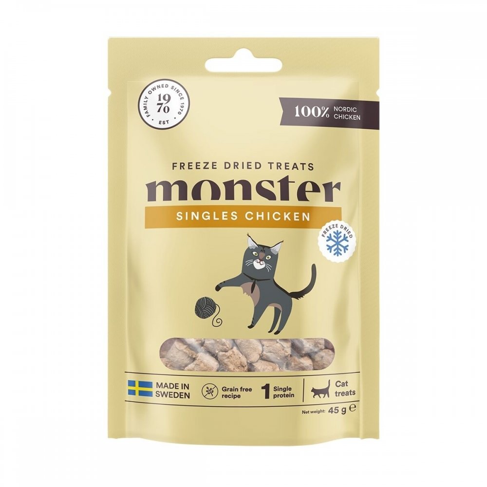 Läs mer om Monster Cat Treats Freeze Dried Chicken 40 g