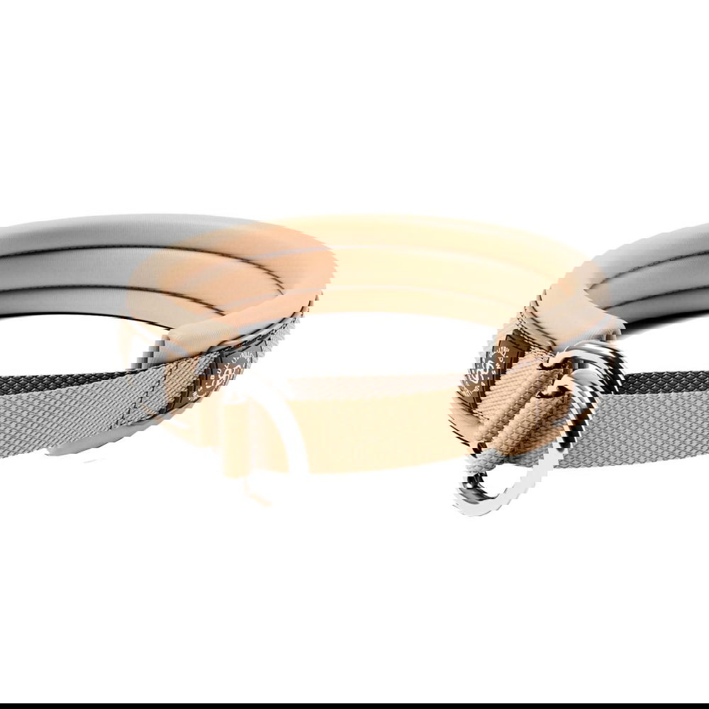 BullyBillows Hundhalsband Halvstryp Beige Reflekterande 3 cm (XXS)