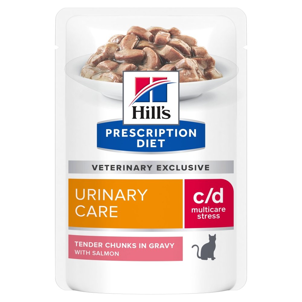Hills Prescription Diet Feline c/d Urinary Care Multicare Stress Salmon 12x85 g