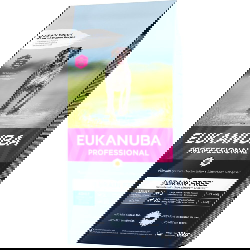 Eukanuba Dog Adult Grain Free Large & Giant Ocean Fish 18 kg