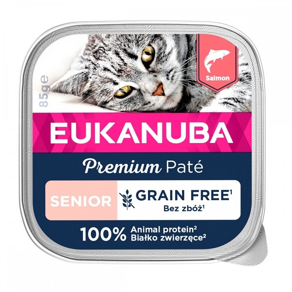 Läs mer om Eukanuba Cat Grain Free Senior Salmon 85 g