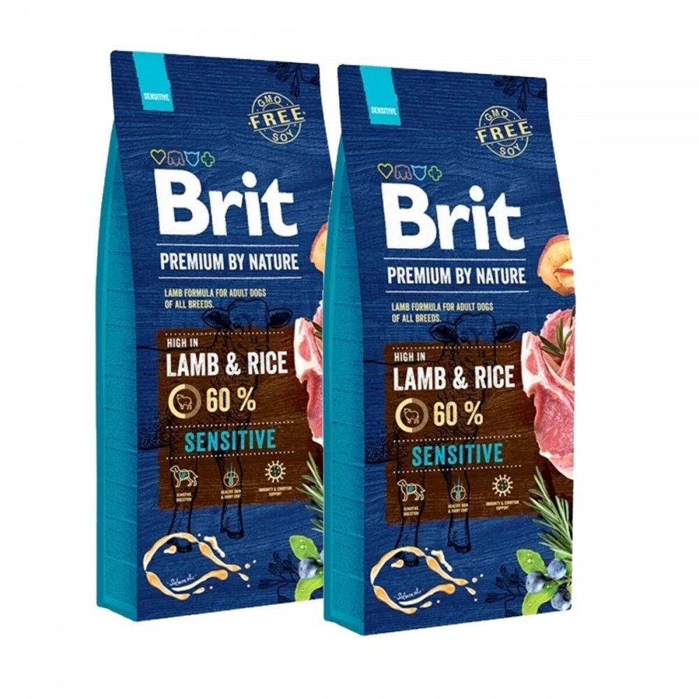 Läs mer om Brit Premium By Nature Dog Sensitive Lamb & Rice 2x15 kg