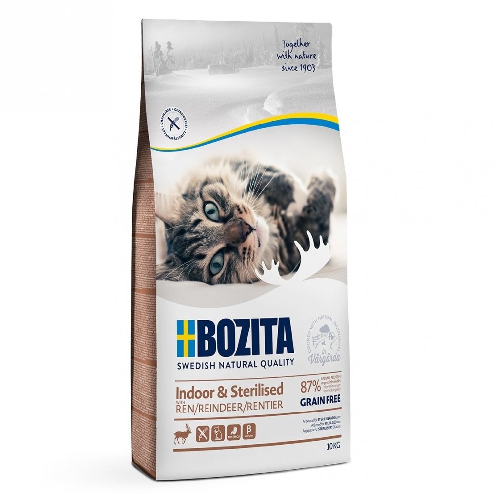 Läs mer om Bozita Indoor & Sterilised Grain free Reindeer (10 kg)