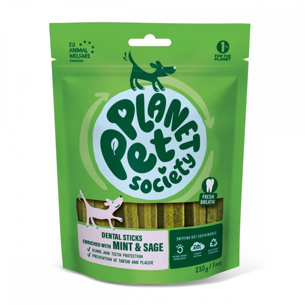 Läs mer om Planet Pet Society Dog Dentaltugg Mint & Salvia 7-pack