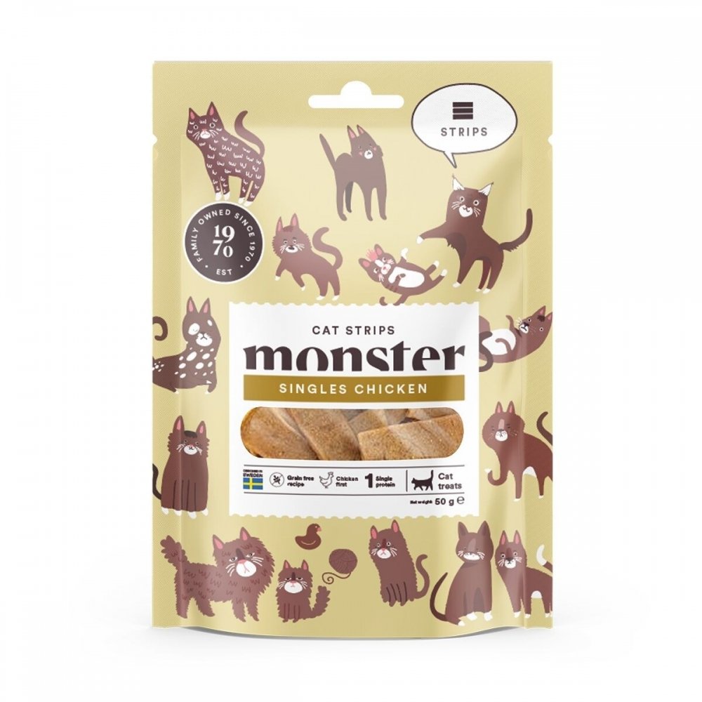 Läs mer om Monster Cat Strips Chicken 50 g