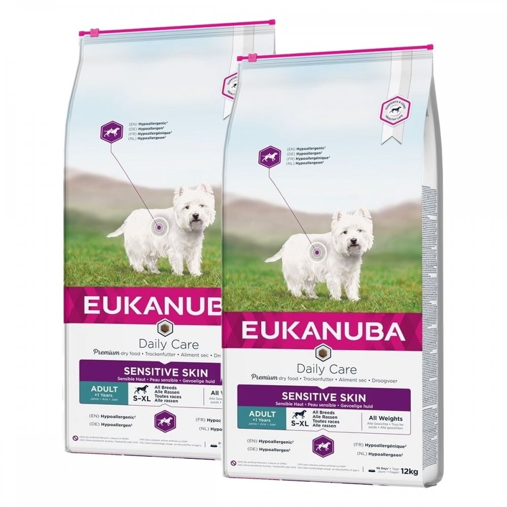 Läs mer om Eukanuba Daily Care Adult Sensitive Skin 2 x 12kg