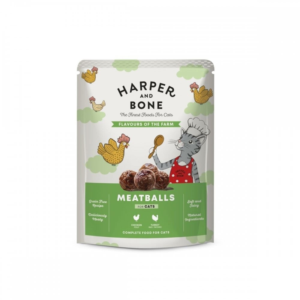 Läs mer om Harper&Bone Cat Adult Meatballs Flavours of the Farm 85 g