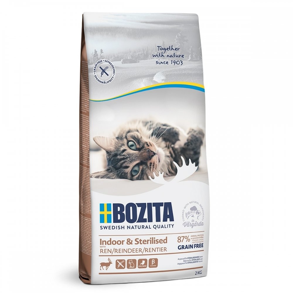 Läs mer om Bozita Indoor & Sterilised Grain free Reindeer (2 kg)