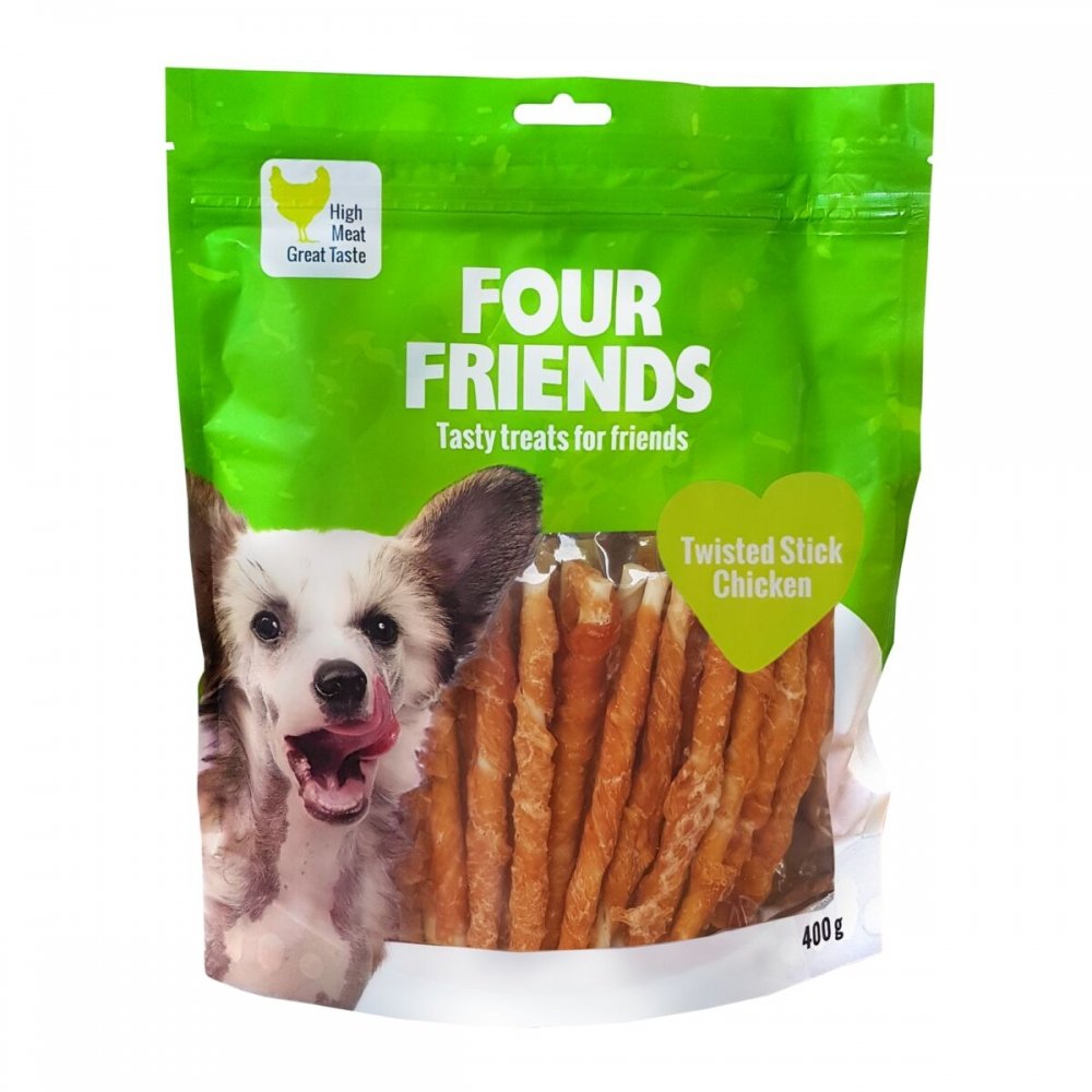 FourFriends Dog Twisted Stick Chicken 12,5 cm (40 pack)