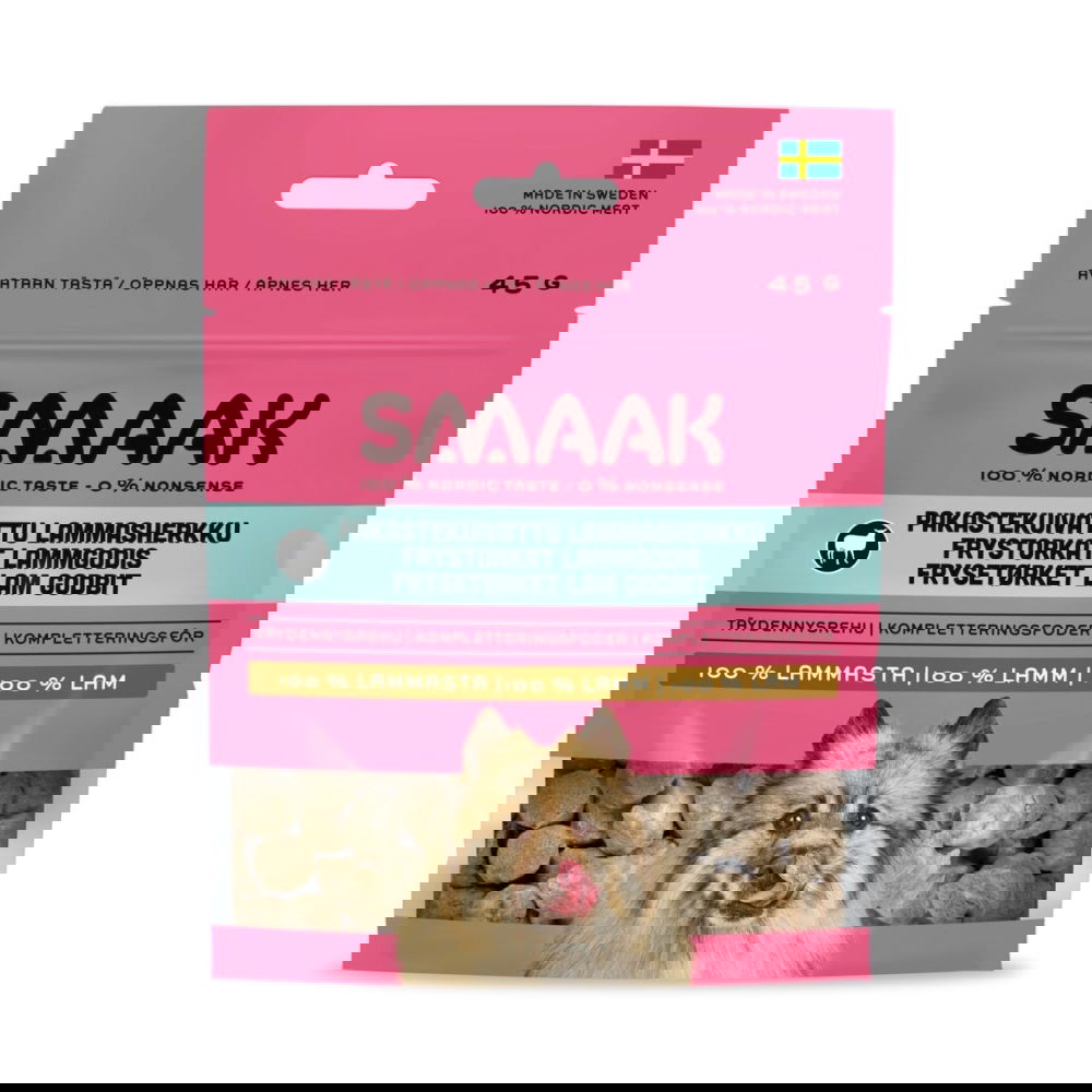 SMAAK Dog Frystorkat Hundgodis Lamm 45 g