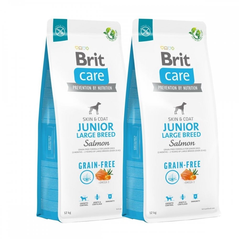 Brit Care Dog Junior Large Breed Grain Free Salmon 2×12 kg