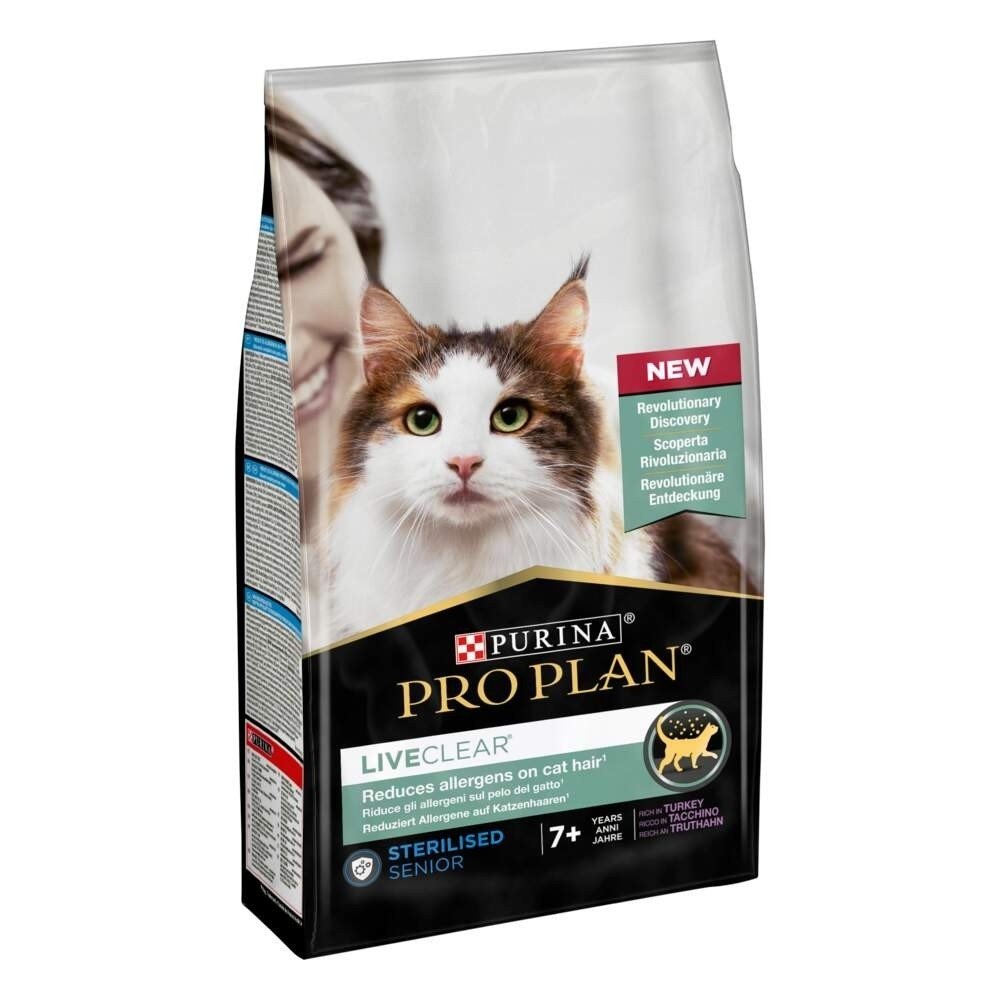 Läs mer om Purina Pro Plan LiveClear Cat Senior Sterilised Turkey 7+ 1,4 kg