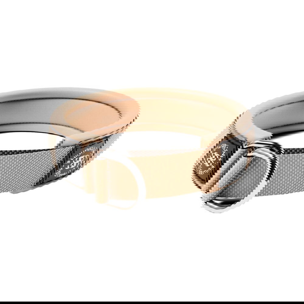 BullyBillows Hundhalsband Halvstryp Reflekterande Beige 4 cm (XL)