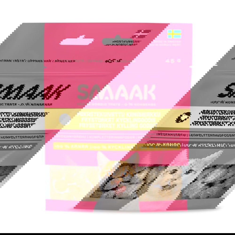 SMAAK Cat Frystorkat Kattgodis Kyckling 45 g