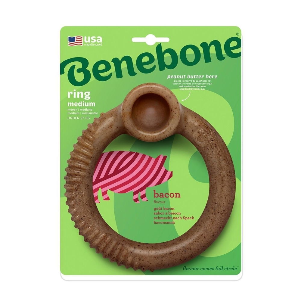 Benebone Tuggring i Nylon med Baconsmak (M)