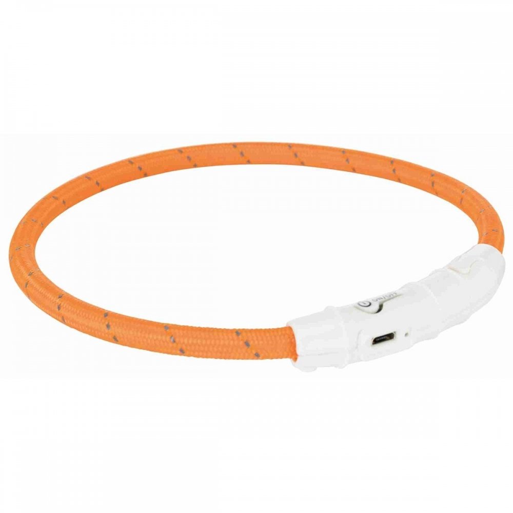 Trixie Flash Light LED-halsband Orange (L-XL)