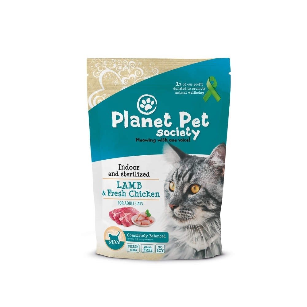 Planet Pet Society Cat Indoor & Sterilized Lamb with Fresh Chicken (15 kg)