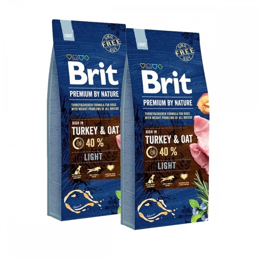 Brit Premium By Nature Dog Light Turkey & Oat 2×15 kg