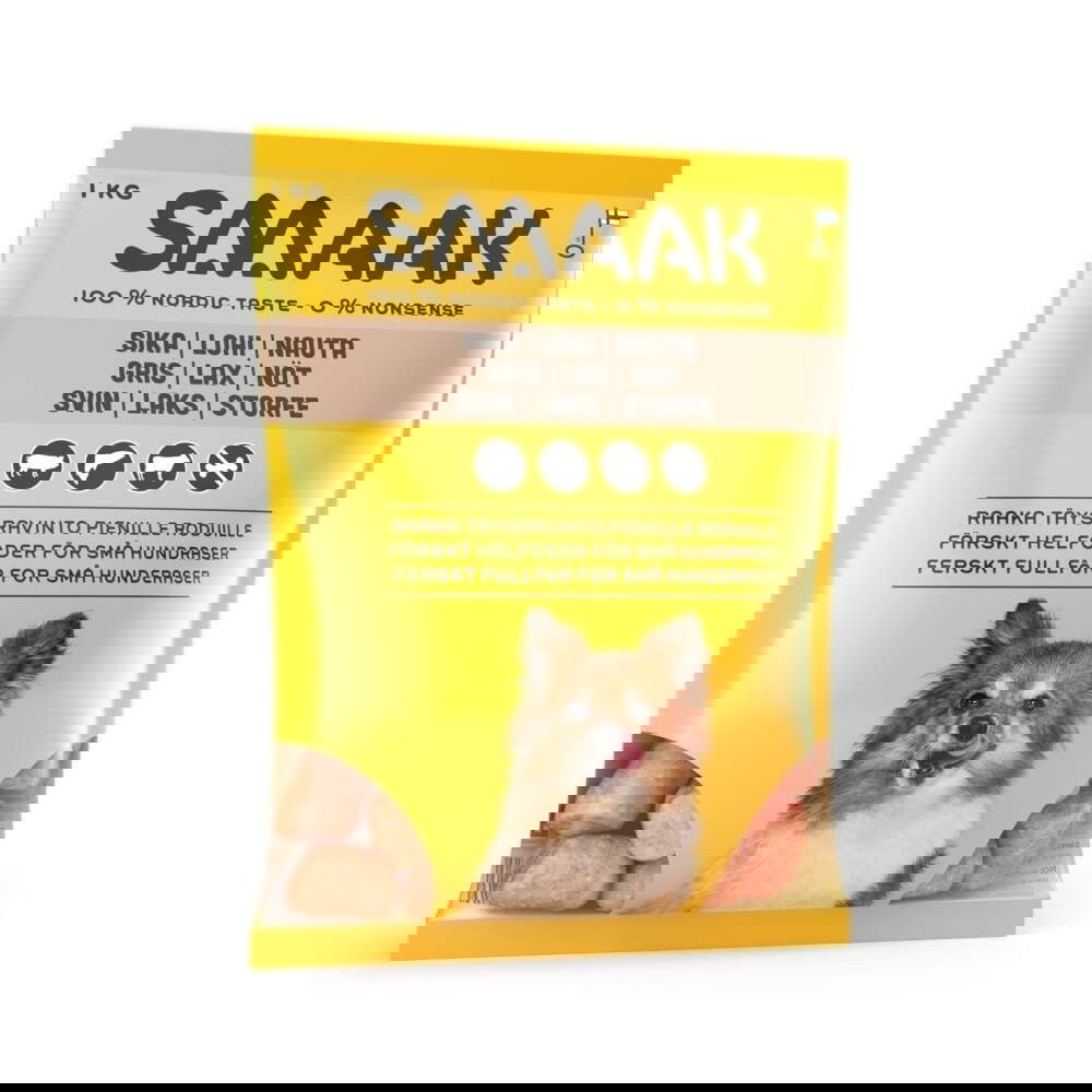 Smaak Raw Complete gris, lax & nöt 1kg Small breed