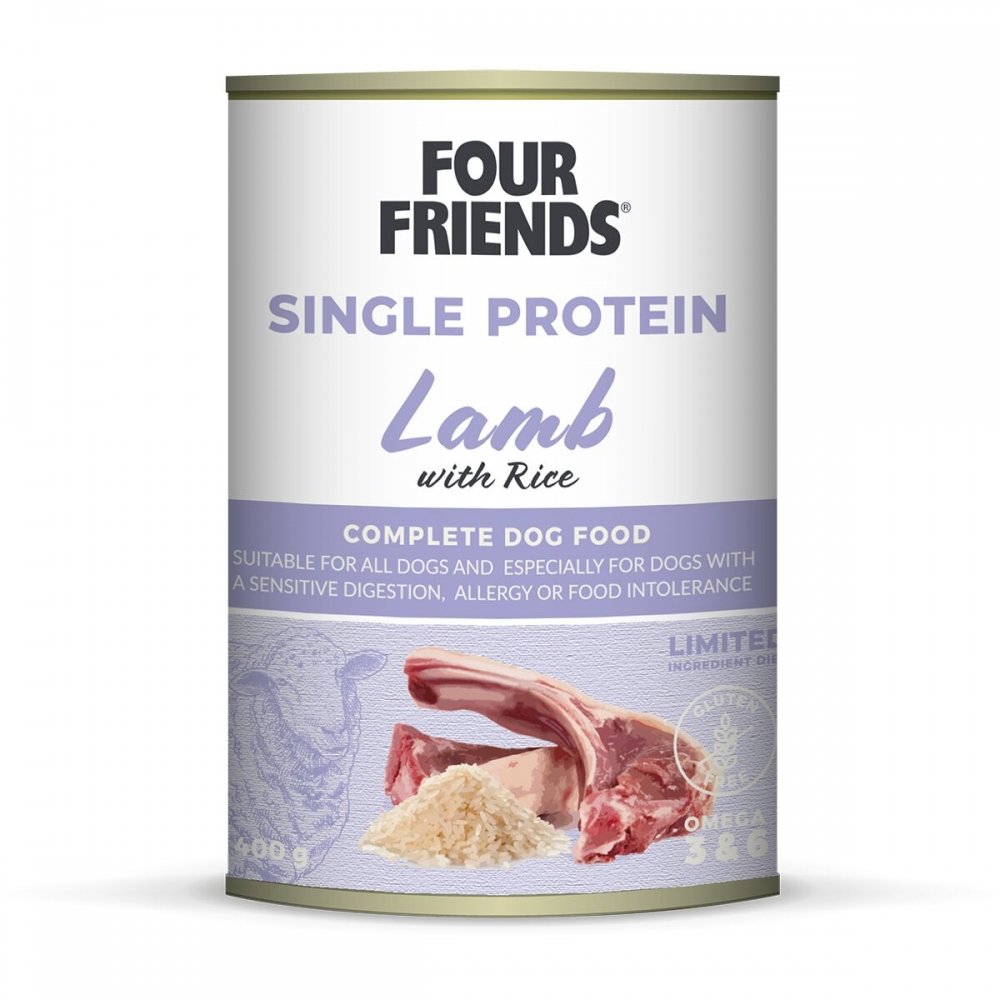 Läs mer om Four Friends Dog Single Protein Lamb & Rice 400 g
