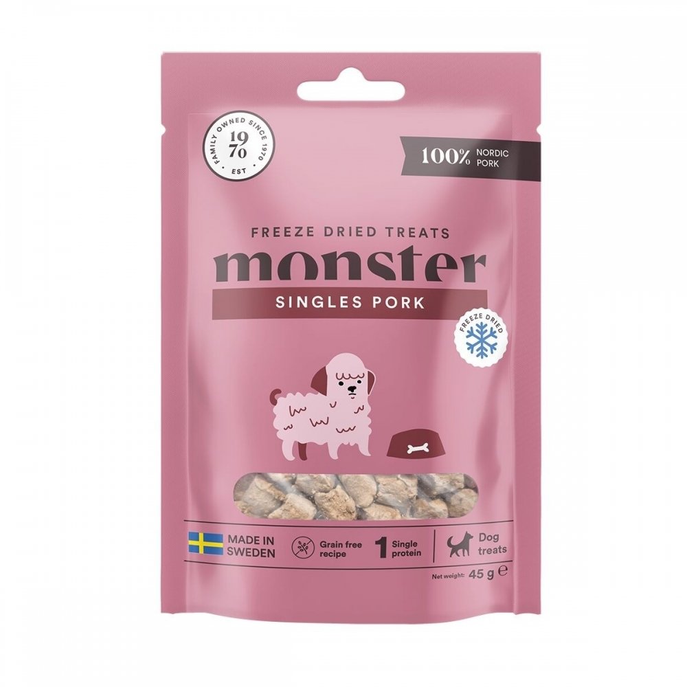 Läs mer om Monster Dog Treats Freeze Dried Pork 45 g