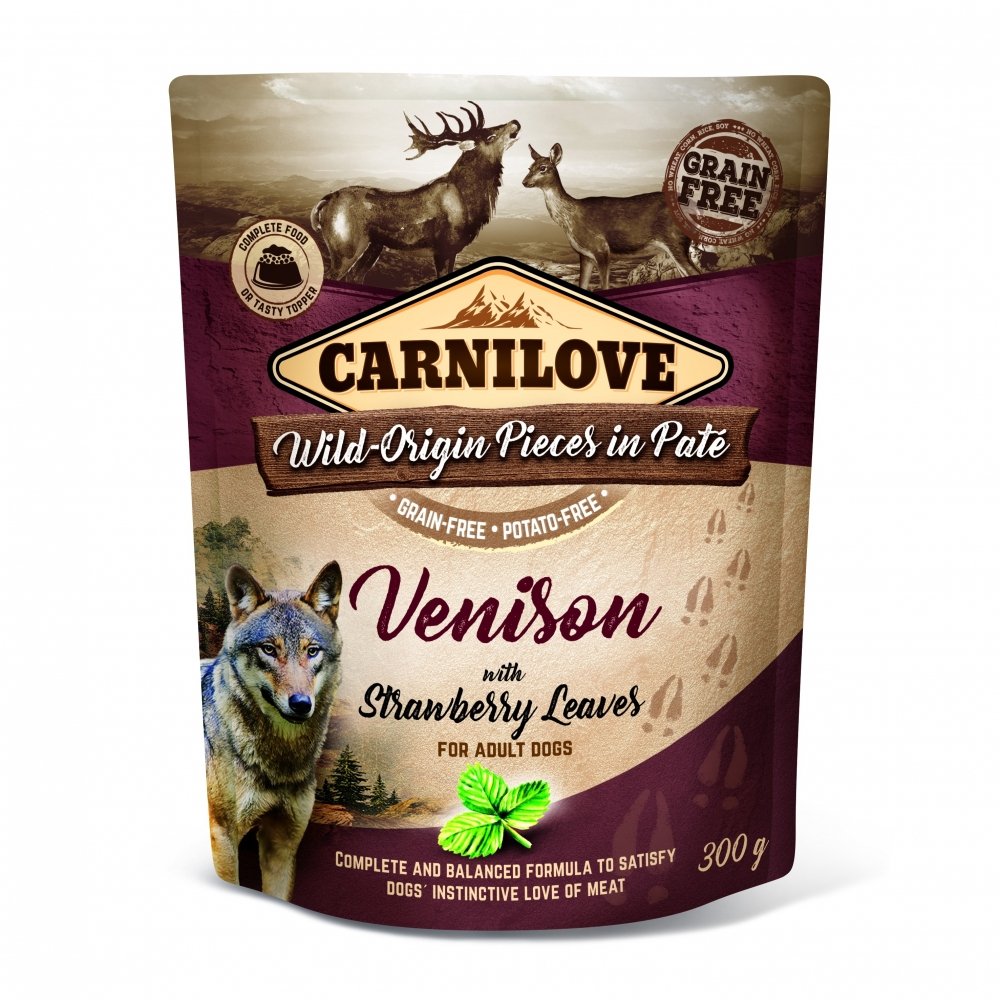 Läs mer om Carnilove Dog Adult Venison with Strawberry Leaves Paté 300 g