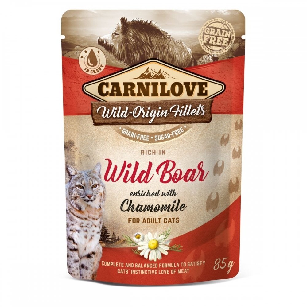 Läs mer om Carnilove Cat Adult Wild Boar & Chamomile 85 g
