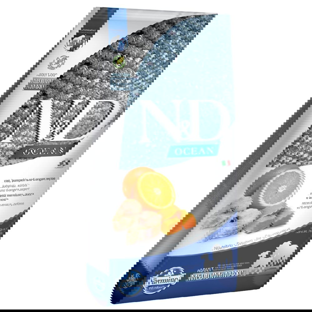 Farmina N&D Dog Ocean Cod, Pumpkin & Orange M/L (12 kg)