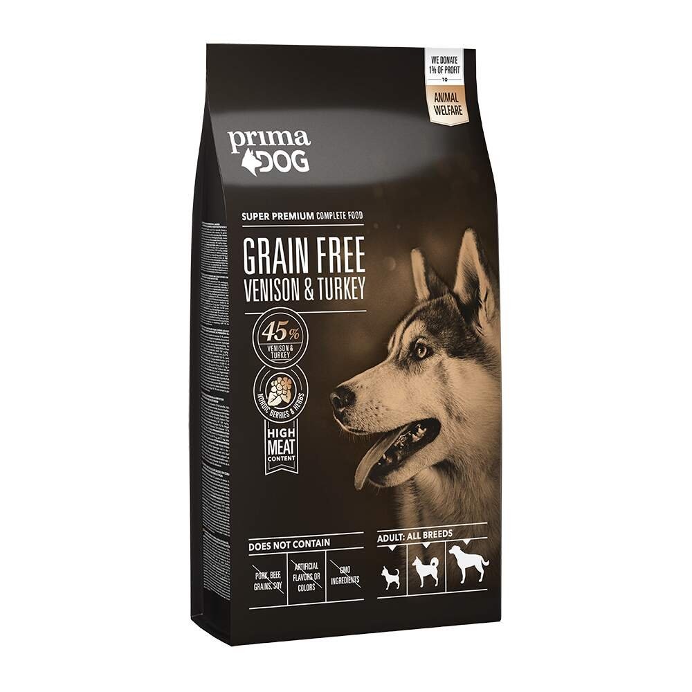 Läs mer om PrimaDog Adult All Breeds Sensitive Grain Free Venison & Turkey (10 kg)