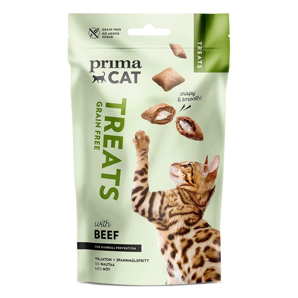 Läs mer om PrimaCat Crunchy Grain Free Beef Anti-hairball 40 g