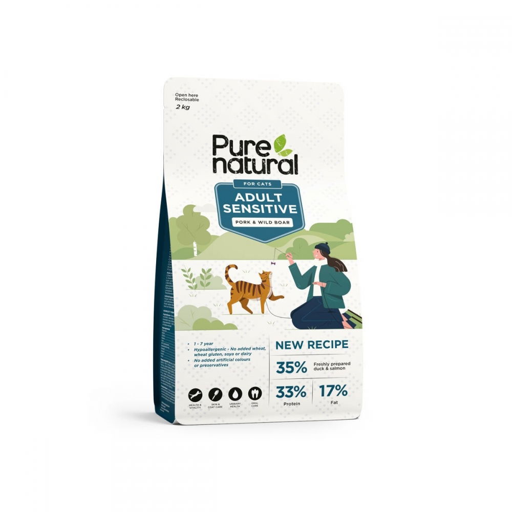 Purenatural Cat Adult Sensitive Pork & Wild Boar (2 kg)