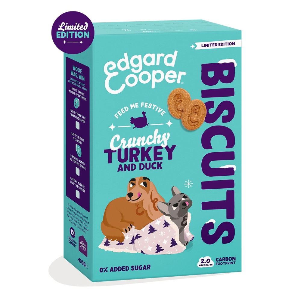 Edgard & Cooper Festive Biscuits Hundkex Anka & Kalkon 400 g