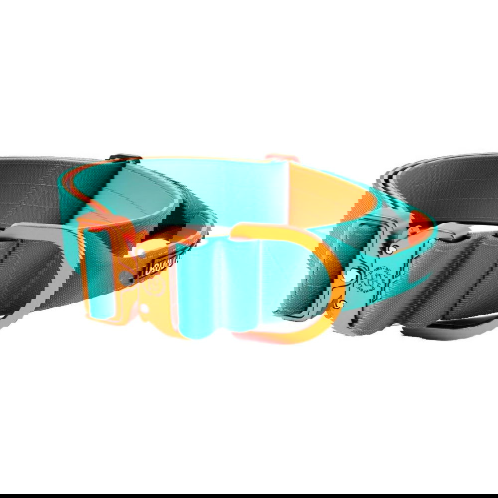 BullyBillow Combat Hundhalsband med Handtag Turkos och Orange 5 cm (M)