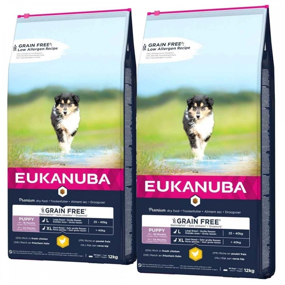 Eukanuba Grain Free Puppy & Junior Large Chicken 2 x 12kg