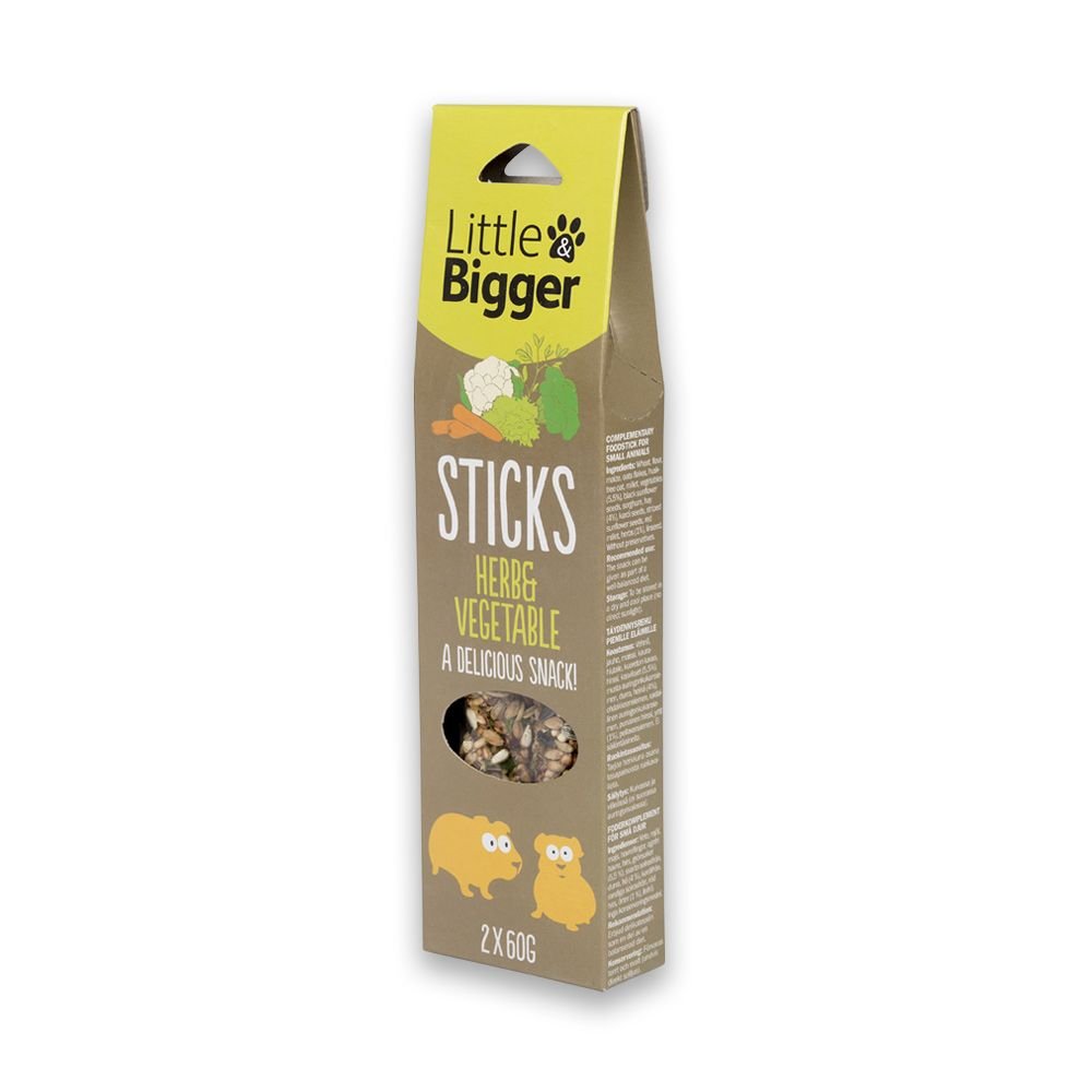 Little&Bigger Sticks Smådjur Örter & Grönsaker 2×60 g