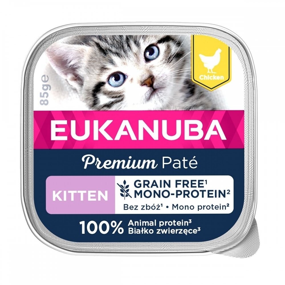 Läs mer om Eukanuba Cat Grain Free Kitten Chicken 85 g